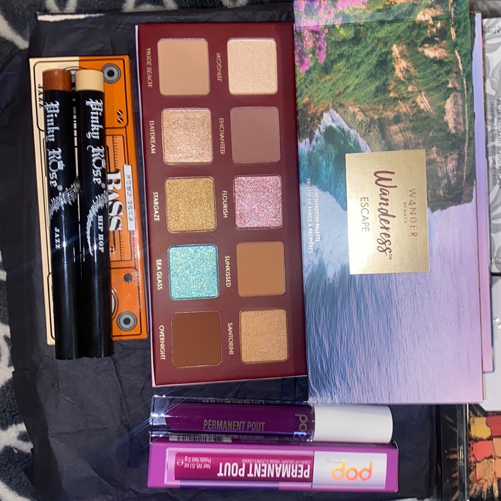 Wandered Shadow Pallet Ecape Pinky Rose Shadow sticks and Pop OMG Violet